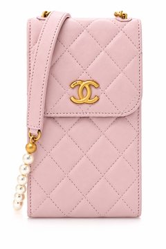 Blush Pink Quilted Phone Pouch