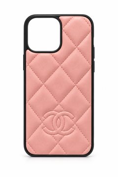 Blush pink quilted phone case