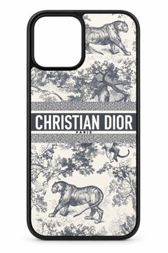 Black toile phone case with square cutout
