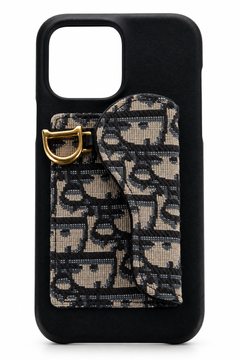 Matte Black Dior Monogram Phone Case