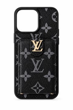 Black Monogram Phone Case with Gold LV