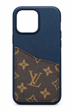 Navy blue monogram phone case