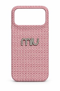 Pink woven Miu Miu case